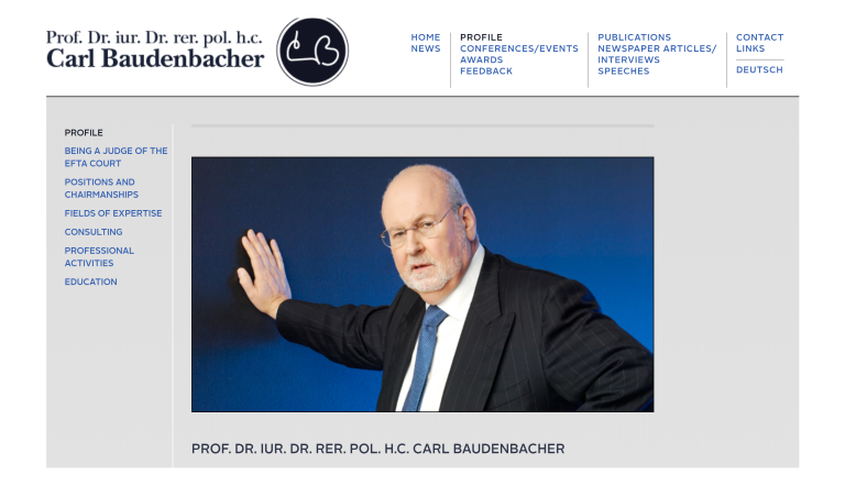 Baudenbacher hjemmeside
