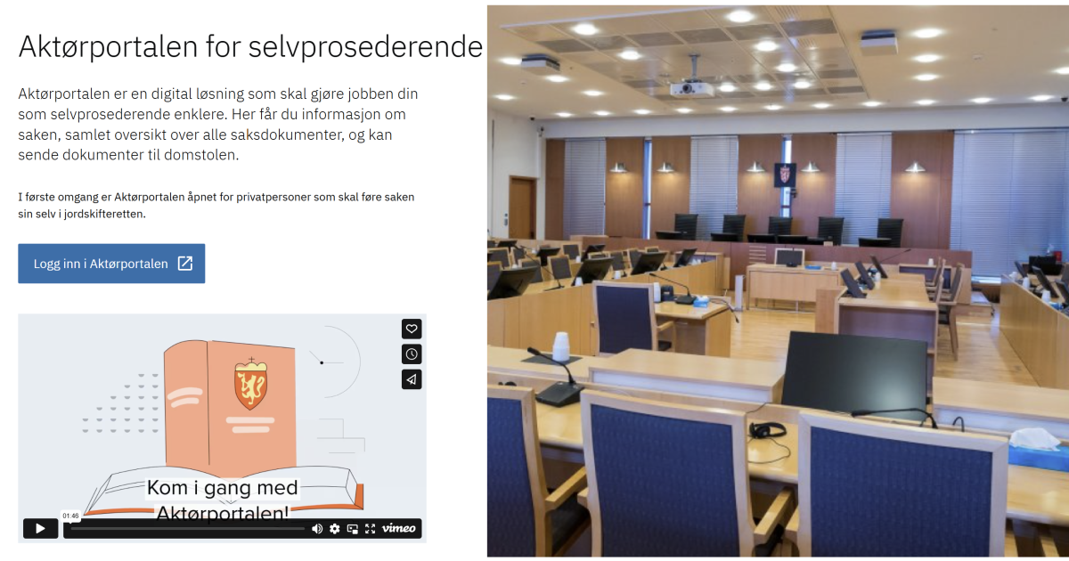 Selvprosederende får ikke klage på manglende tilgang til Aktørportalen