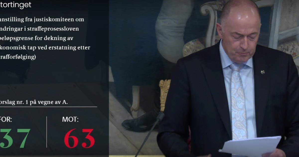 Stortinget forkastet regjeringens forslag om maksgrense på erstatning etter frifinnelse